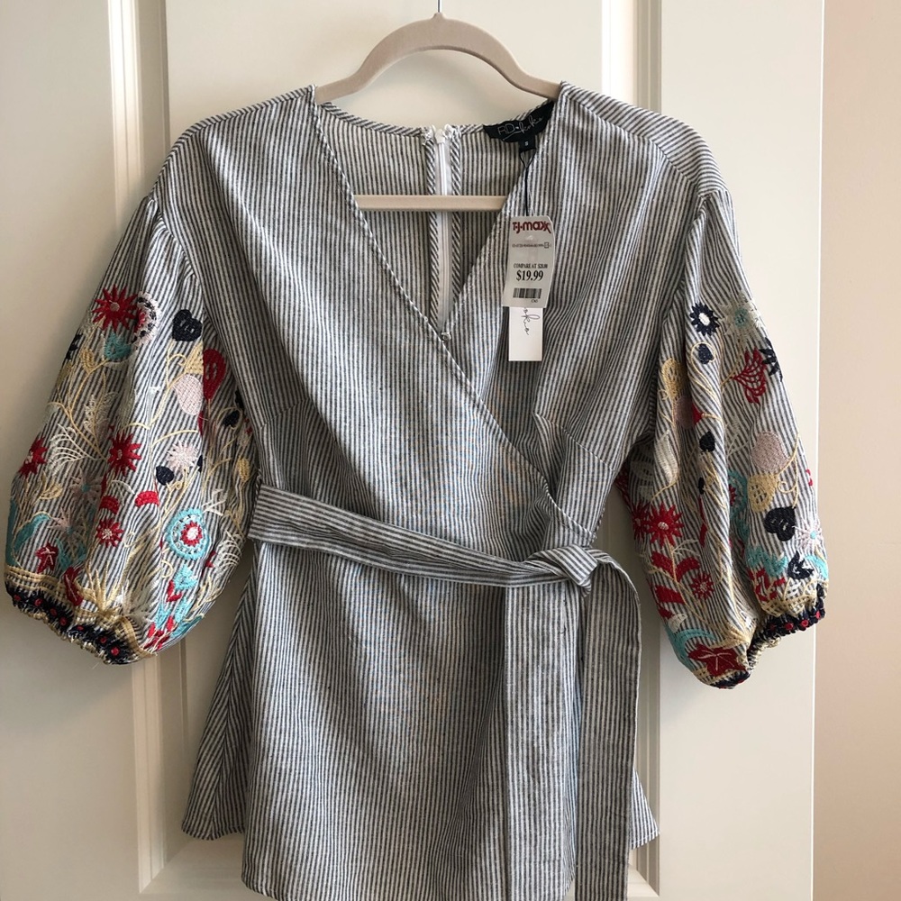 Puffy sleeve floral blouse